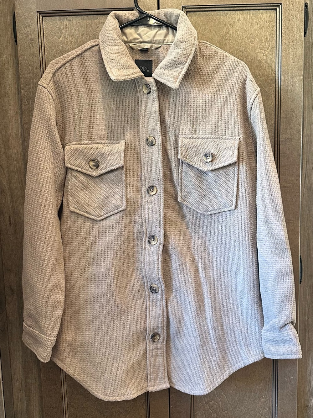 RDI Waffle Knit Button-Up Shacket Size Small 100% Cotton